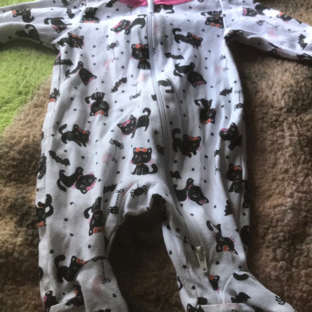 Halloween cat newborn sleeper